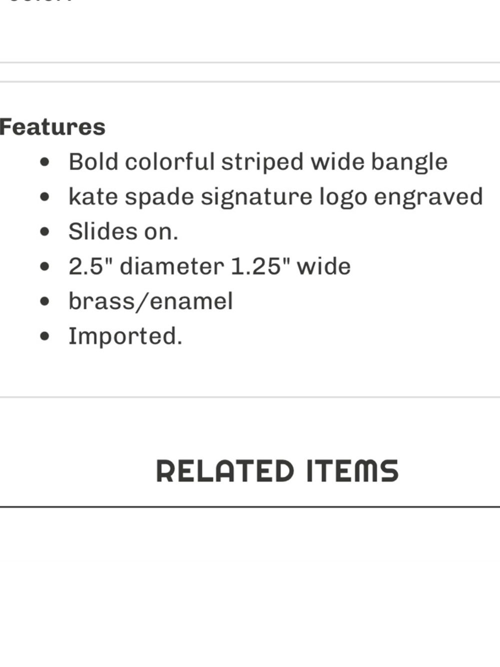 Kate Spade New York Dune Enamel Stripe Bangle. - Picture 7 of 7